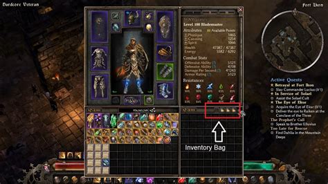 grim dawn inventory bags